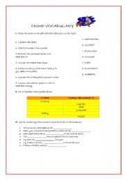 English worksheet: crime vocabulary 