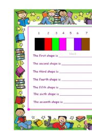 English Worksheet: ordinals and colours