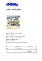 English Worksheet: On Holiday