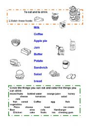 English worksheet: foods