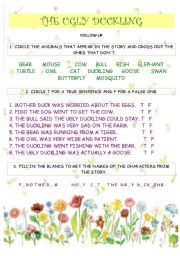 English Worksheet: childrens play - The Ugly Duckling