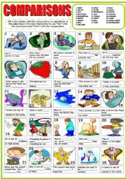 English Worksheet: COMPARISONS ( COMPARATIVES AND SUPERLATIVES)