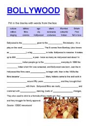 English Worksheet: BOLLYWOOD