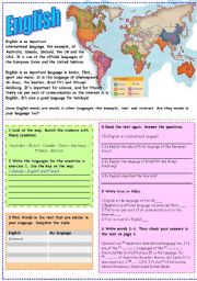 English Worksheet: The importance of learning English