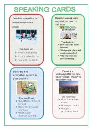 English Worksheet: CARDS FOR TALKING SET 2