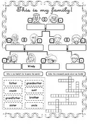 English Worksheet: This is my family! (1)