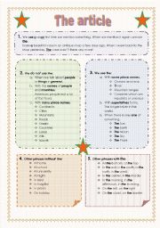 English Worksheet: The article