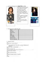 English worksheet: Personal Information - Gerard Way