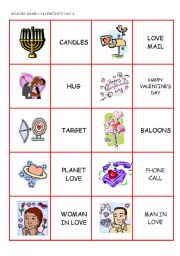 English Worksheet: VALENTINES DAY MEMORY GAME (2/2)