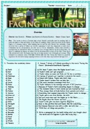 English Worksheet: Beautiful movie - FACING THE GIANTS