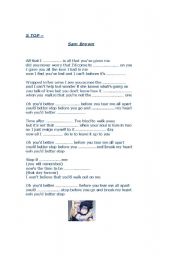 English worksheet: SONG: 