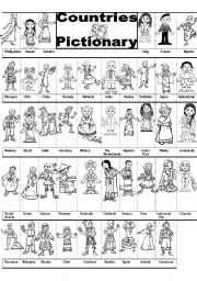 English Worksheet: COUNTRIES PICTIONARY