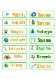 English Worksheet: Environment Stickers