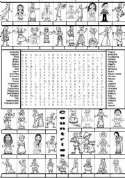 English Worksheet: Wordsearch COUNTRIES