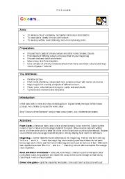 English Worksheet: Colors Lesson Plan
