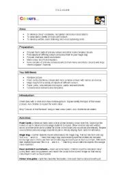 English Worksheet: Colors Lesson Plan