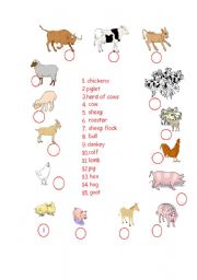 English Worksheet: farm animals