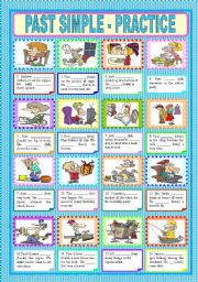 English Worksheet: PAST SIMPLE  - PRACTICE (regular and irregular verbs)