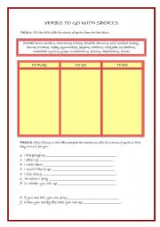 English worksheet: SPORT VERBS