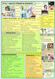 English Worksheet: to be+adjective+preposition