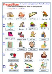 English Worksheet: Prepositions of Place