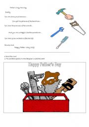 English Worksheet: Fathers Day Card and Poem