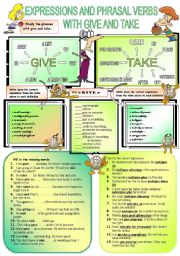 English Worksheet: Expressions with give and take