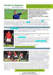 English Worksheet: Ronaldo for beginners