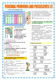 English Worksheet: PERSONAL PRONOUNS AND POSSESSIVES (REVIEW)