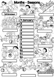 English Worksheet: MONTHS-SEASONS