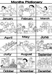 English Worksheet: MONTHS pictionary