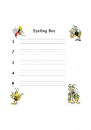 English Worksheet: Spelling Bee, Test, Multi-use Spelling Activity (Extensive, Graded Word Lists Included).