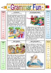 English Worksheet: GRAMMAR FUN