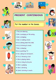 English Worksheet: present continous