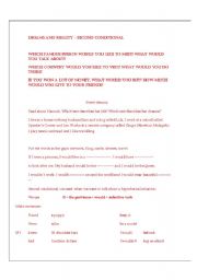 English Worksheet: Secon conditional - dreams and reality