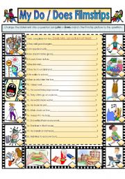 English Worksheet: My Do/Does Filmstrip