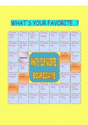 English Worksheet: WHATS YOUR FAVORITE ...? BOARDGAME