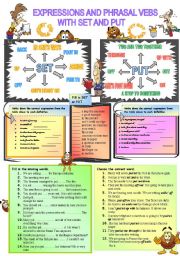 Expressions and phrasal verbs with set and put