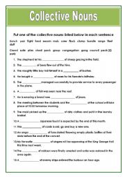 English Worksheet: Collective Nouns