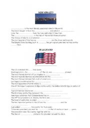 English worksheet: New York City and the USA