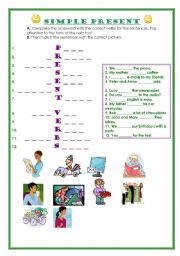 English Worksheet: Present Simple Crossword