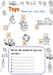 English Worksheet: Toys