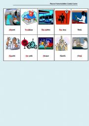 English Worksheet: Places Pronunciation Cards Game