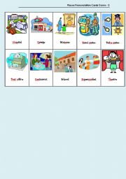 English Worksheet: Places Pronunciation Cards Game - 2