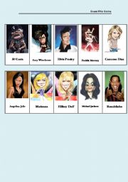English Worksheet: Guess the Celebrity Caricatures