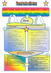 English Worksheet: Phrasal  Verbs with Down