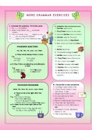 English Worksheet: possessive pronouns and adjectives