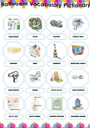 English Worksheet: Bathroom Vocabulary Pictionary 2/2