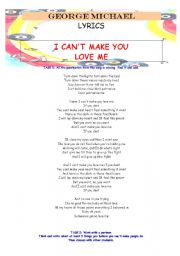 English Worksheet: GEORGE MICHAEL - LYRICS WSS