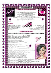 SONG, RIHANNA, RUSSIAN ROULETTE - ESL worksheet by isabel2010